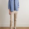 Straight-Leg Garment-Dyed Cotton-Blend Twill Chinos - OU Straight-Leg Garment-Dyed Cotton-Blend Twill Chinos - OU
