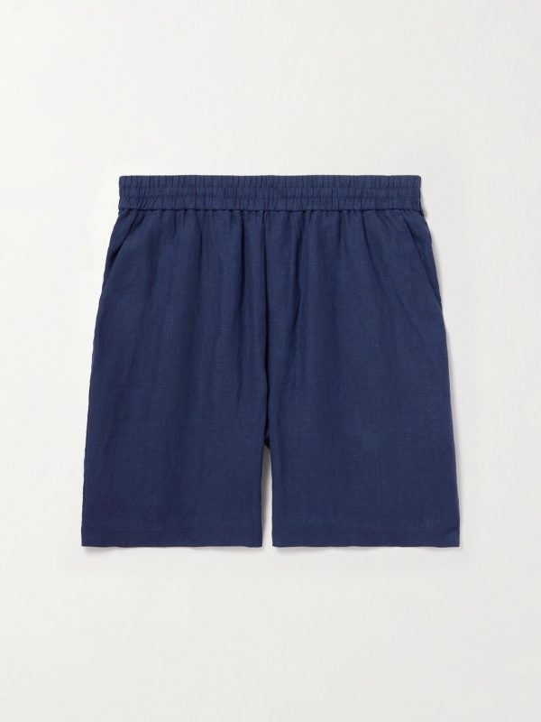 Straight-Leg Linen Shorts