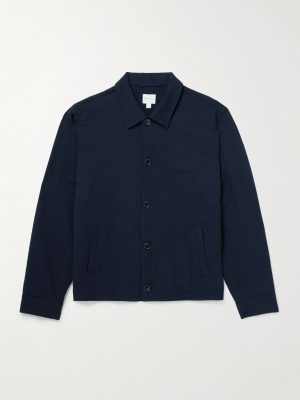 Wool-Blend Seersucker Shirt Jacket