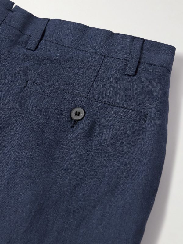 Tapered Pleated Linen Suit Trousers - CU Tapered Pleated Linen Suit Trousers - CU