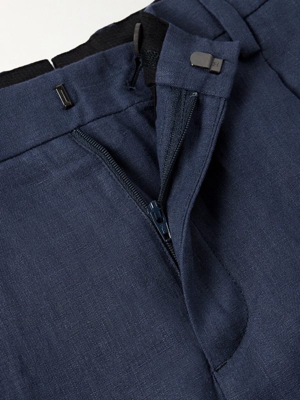 Tapered Pleated Linen Suit Trousers - E1 Tapered Pleated Linen Suit Trousers - E1