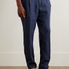 Tapered Pleated Linen Suit Trousers - FR Tapered Pleated Linen Suit Trousers - FR