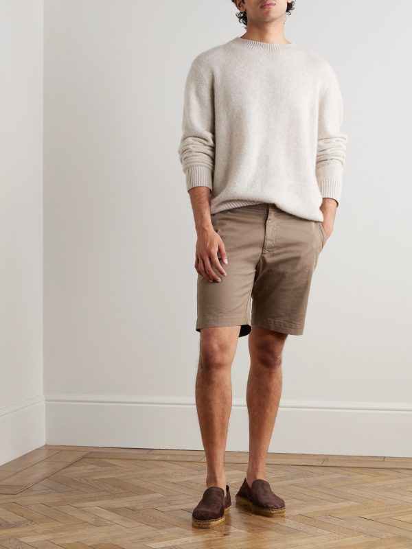 Straight-Leg Garment-Dyed Cotton-Blend Twill Chino Shorts - OU Straight-Leg Garment-Dyed Cotton-Blend Twill Chino Shorts - OU