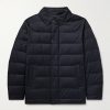 Quilted Green Storm System® Wool and Silk-Blend Twill Down Jacket