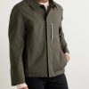 Leather-Trimmed Woven Jacket - FR Leather-Trimmed Woven Jacket - FR