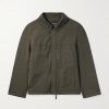 Leather-Trimmed Woven Jacket Leather-Trimmed Woven Jacket