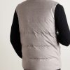 Leather-Trimmed Quilted Green Storm System® Wool and Silk-Blend Down Gilet - BK Leather-Trimmed Quilted Green Storm System® Wool and Silk-Blend Down Gilet - BK