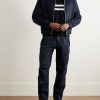Leather-Trimmed Wool and Cashmere-Blend Felt Bomber Jacket - OU Leather-Trimmed Wool and Cashmere-Blend Felt Bomber Jacket - OU