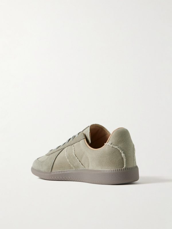 BW Army Suede-Trimmed Waxed-Canvas Sneakers - BK BW Army Suede-Trimmed Waxed-Canvas Sneakers - BK