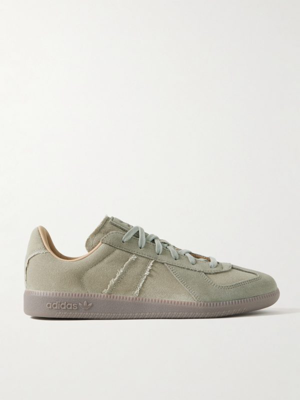 BW Army Suede-Trimmed Waxed-Canvas Sneakers BW Army Suede-Trimmed Waxed-Canvas Sneakers