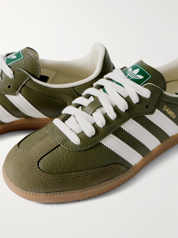 Samba OG Nubuck-Trimmed Full-Grain Leather Sneakers - CU