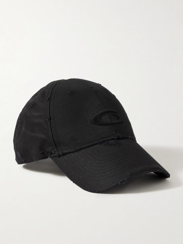 Cargo Distressed Logo-Embroidered Cotton-Ripstop Baseball Cap