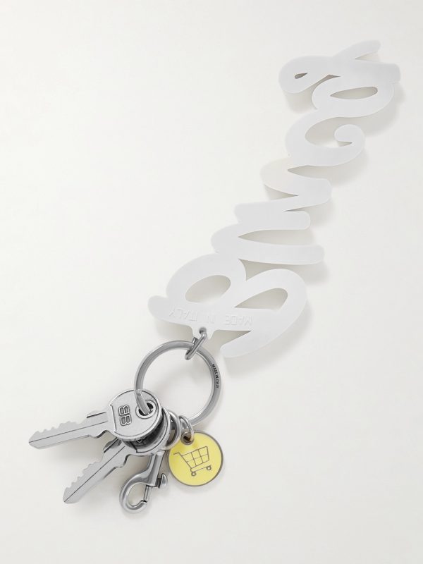Silver-Tone and Enamel Keyring - BK Silver-Tone and Enamel Keyring - BK