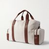Leather-Trimmed Canvas Weekend Bag - BK Leather-Trimmed Canvas Weekend Bag - BK