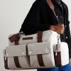 Leather-Trimmed Canvas Weekend Bag - E2 Leather-Trimmed Canvas Weekend Bag - E2