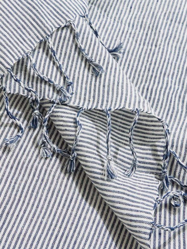 Fringed Striped Linen Beach Towel - CU Fringed Striped Linen Beach Towel - CU