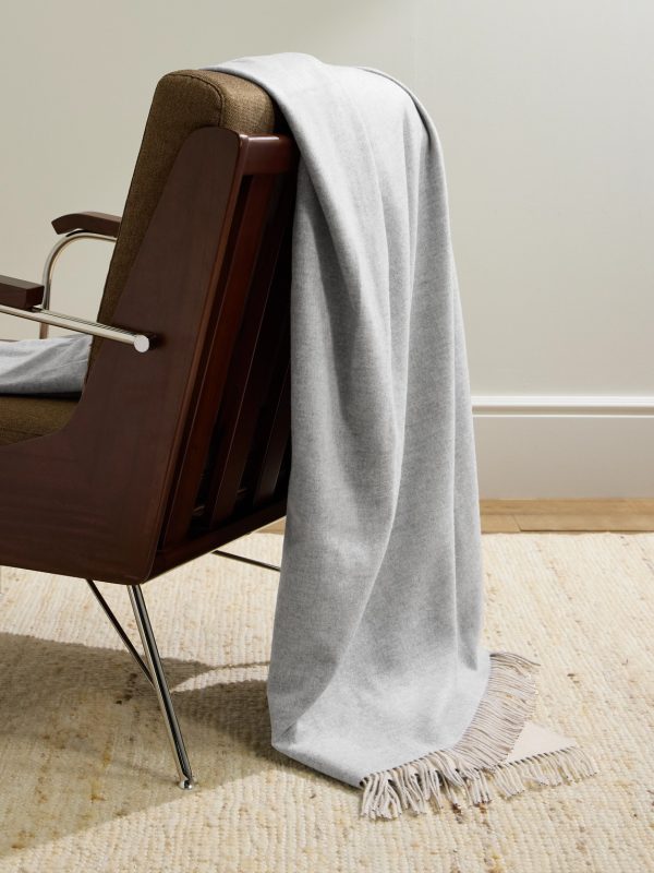Fringed Cashmere and Silk-Blend Throw Fringed Cashmere and Silk-Blend Throw