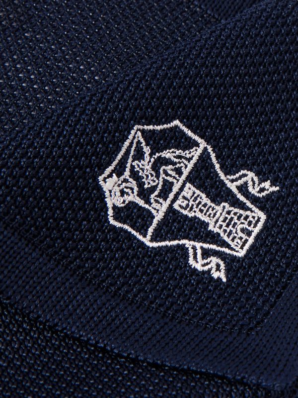 Logo-Embroidered Knitted Silk Pocket Square - CU Logo-Embroidered Knitted Silk Pocket Square - CU