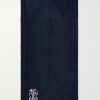 Logo-Embroidered Knitted Silk Pocket Square - FR Logo-Embroidered Knitted Silk Pocket Square - FR