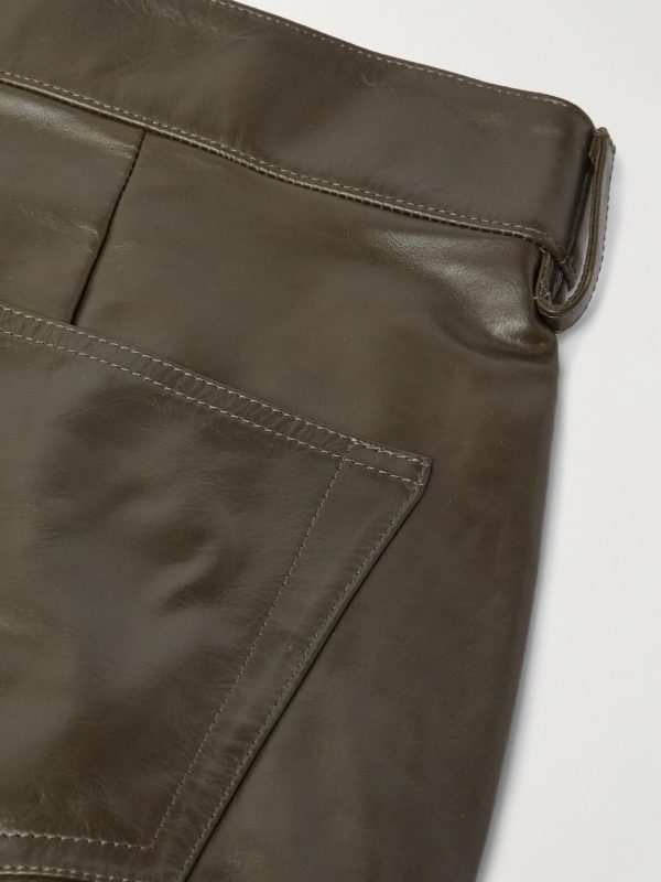 Straight-Leg Leather Cargo Trousers - CU Straight-Leg Leather Cargo Trousers - CU