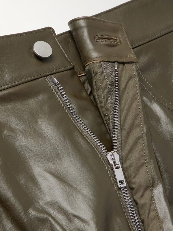 Straight-Leg Leather Cargo Trousers - E1 Straight-Leg Leather Cargo Trousers - E1