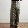 Straight-Leg Leather Cargo Trousers - FR Straight-Leg Leather Cargo Trousers - FR