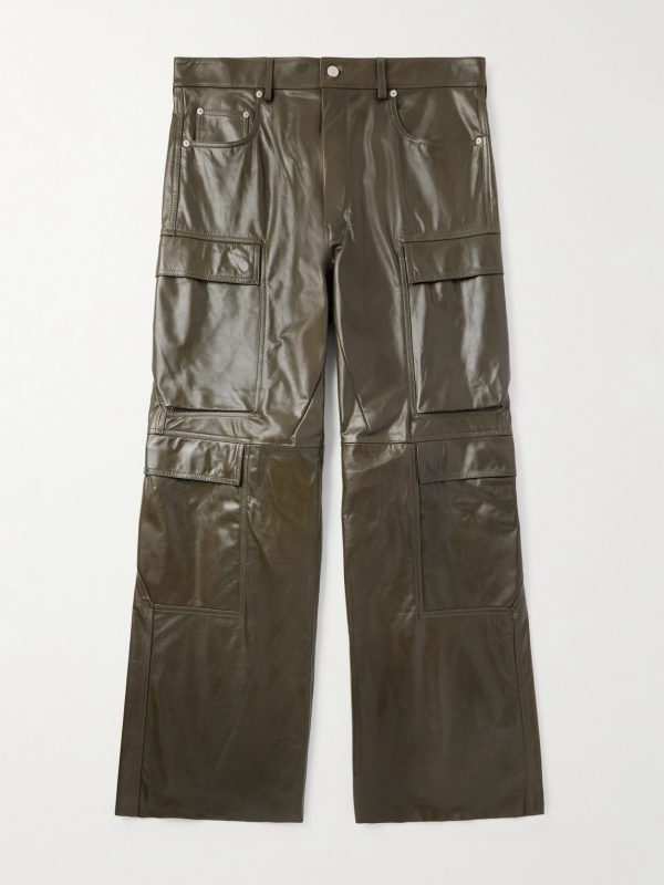 Straight-Leg Leather Cargo Trousers Straight-Leg Leather Cargo Trousers