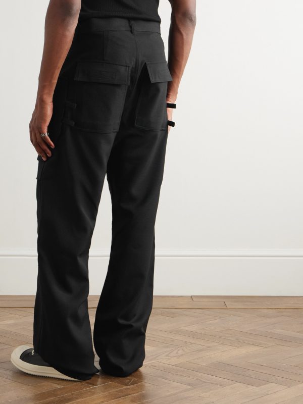 Stefan Wide-Leg Grain De Poudre Wool Trousers - BK
