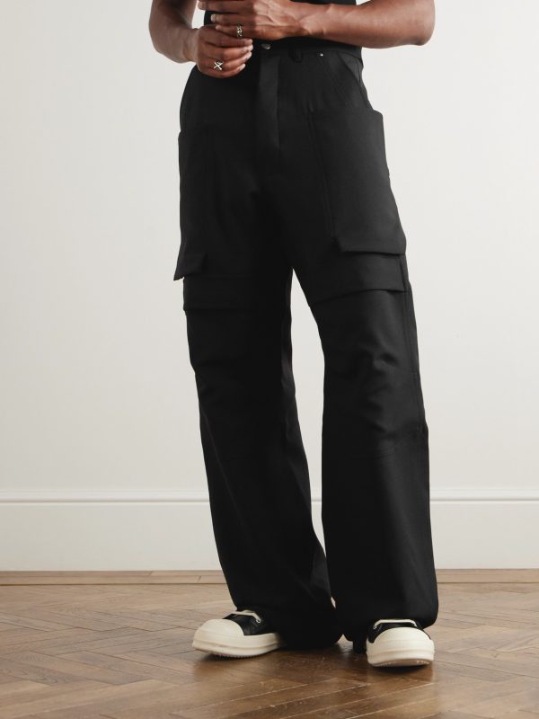 Stefan Wide-Leg Grain De Poudre Wool Trousers - FR