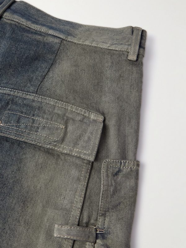Stefan Wide-Leg Distressed Denim Cargo Trousers - CU