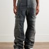Stefan Wide-Leg Distressed Denim Cargo Trousers - FR