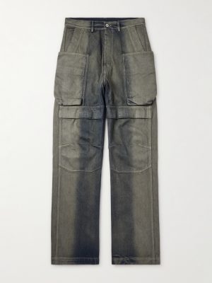 Stefan Wide-Leg Distressed Denim Cargo Trousers