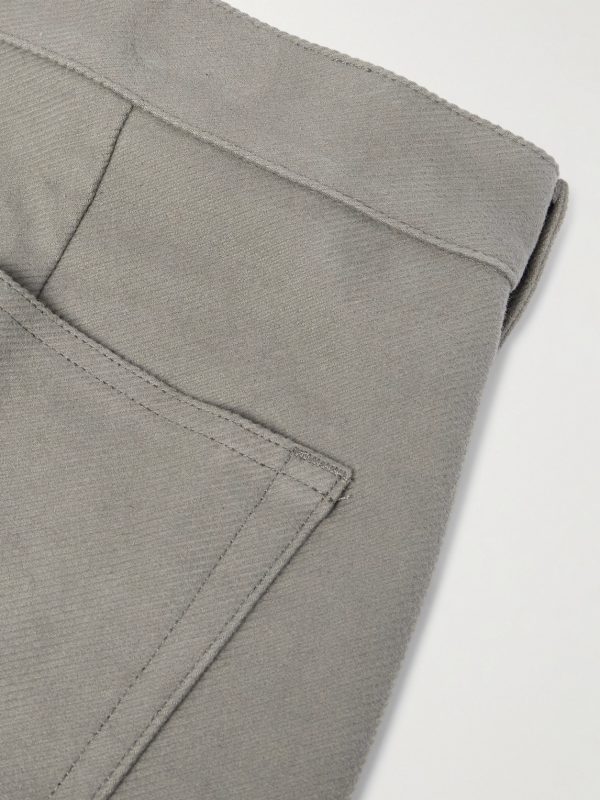 Geth Wide-Leg Brushed Organic Cotton-Twill Trousers - CU Geth Wide-Leg Brushed Organic Cotton-Twill Trousers - CU
