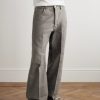 Geth Wide-Leg Brushed Organic Cotton-Twill Trousers - FR Geth Wide-Leg Brushed Organic Cotton-Twill Trousers - FR