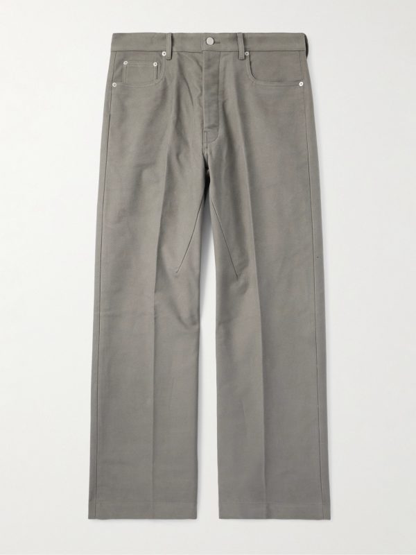 Geth Wide-Leg Brushed Organic Cotton-Twill Trousers Geth Wide-Leg Brushed Organic Cotton-Twill Trousers