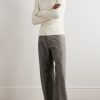 Geth Wide-Leg Brushed Organic Cotton-Twill Trousers - OU Geth Wide-Leg Brushed Organic Cotton-Twill Trousers - OU