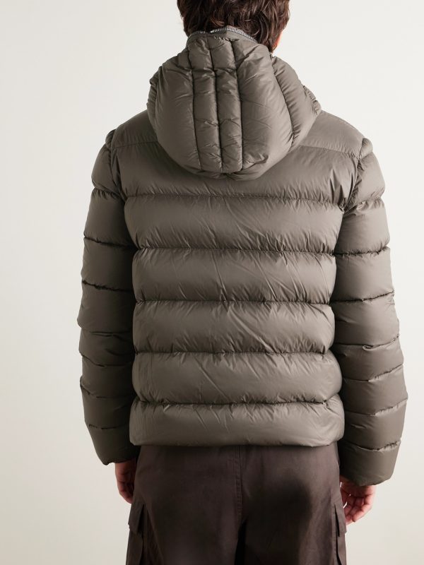 Slim-Fit Quilted Shell Down Hooded Jacket - BK