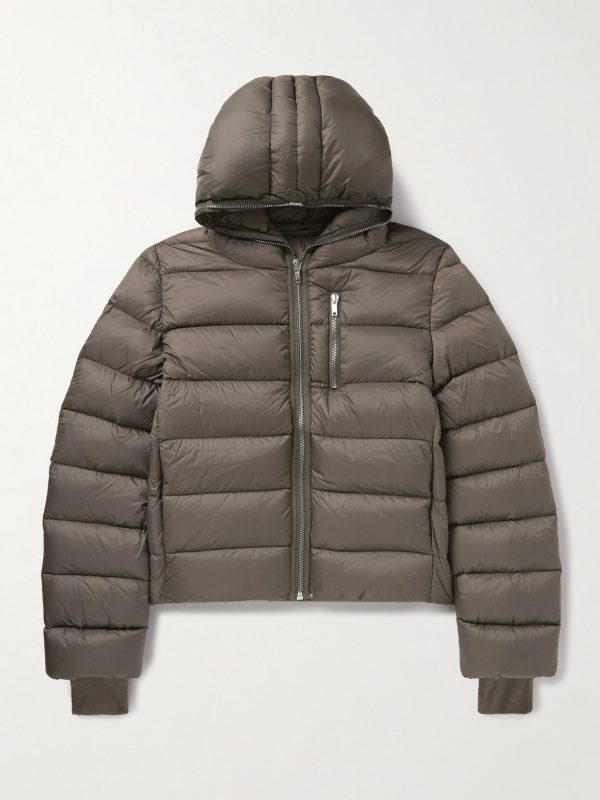Slim-Fit Quilted Shell Down Hooded Jacket