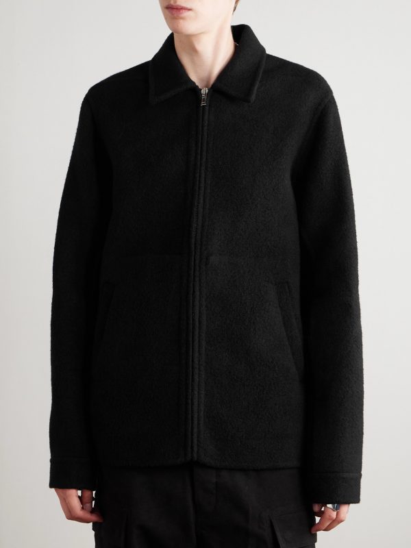 Brad Webbing-Trimmed Double-Faced Cashmere Bomber Jacket - FR Brad Webbing-Trimmed Double-Faced Cashmere Bomber Jacket - FR