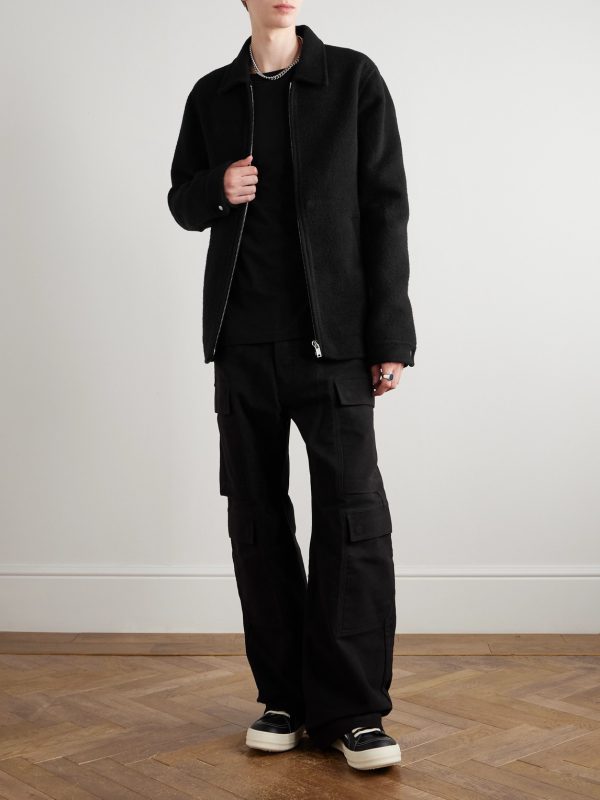 Brad Webbing-Trimmed Double-Faced Cashmere Bomber Jacket - OU Brad Webbing-Trimmed Double-Faced Cashmere Bomber Jacket - OU