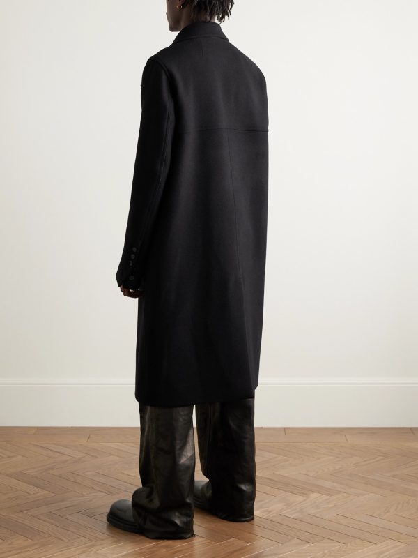 Officer Double-Breasted Melton Virgin Wool Coat - BK Officer Double-Breasted Melton Virgin Wool Coat - BK