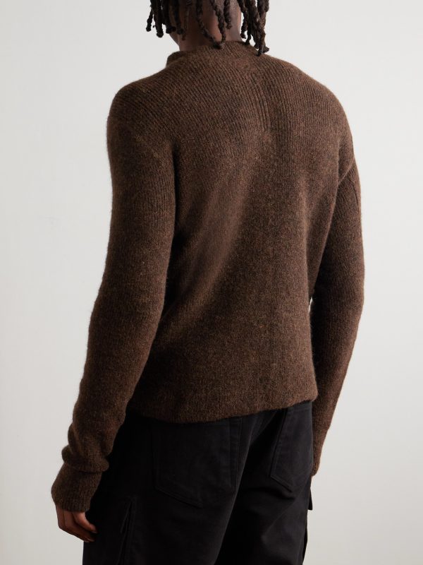 Slim-Fit Ribbed-Knit Sweater - BK