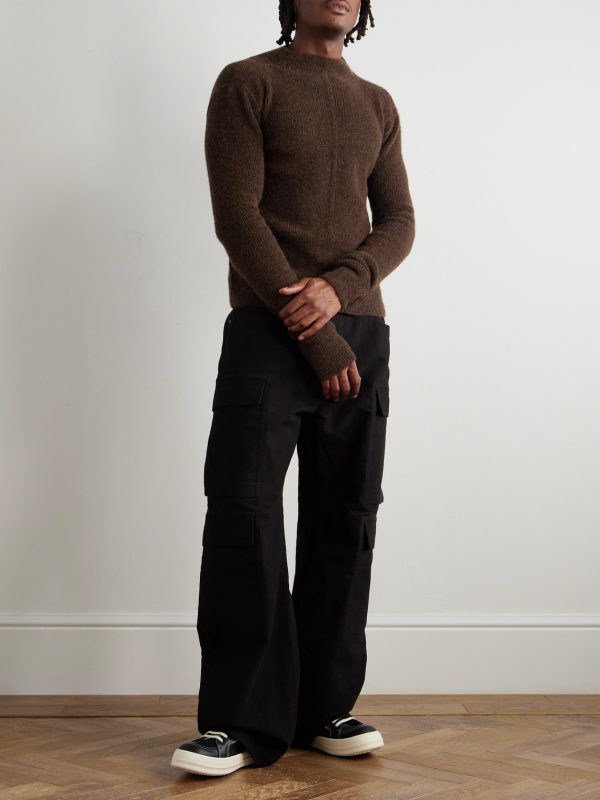 Slim-Fit Ribbed-Knit Sweater - OU