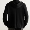 Las Palmas Ribbed Cashmere Zip-Up Hoodie - BK Las Palmas Ribbed Cashmere Zip-Up Hoodie - BK
