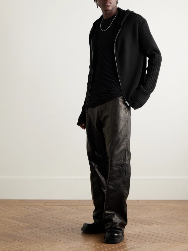 Las Palmas Ribbed Cashmere Zip-Up Hoodie - OU Las Palmas Ribbed Cashmere Zip-Up Hoodie - OU