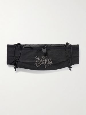 Borders Embroidered Ripstop-Trimmed Mesh Belt Bag