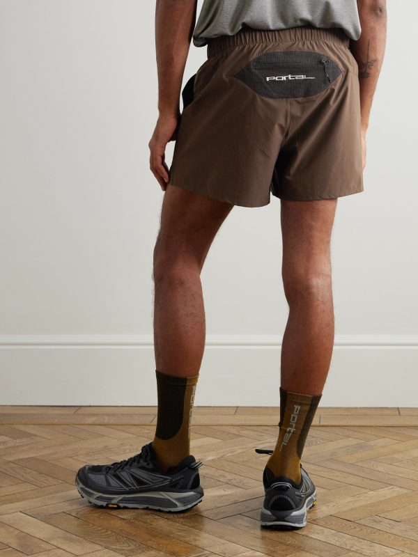Marka Liner Straight-Leg 5" Mesh-Trimmed Recycled-Shell Running Shorts - BK