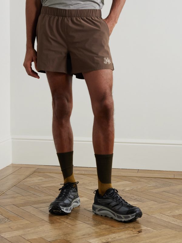 Marka Liner Straight-Leg 5" Mesh-Trimmed Recycled-Shell Running Shorts - FR