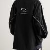 Oversized Striped Logo-Embroidered Recycled-Shell Track Jacket - BK Oversized Striped Logo-Embroidered Recycled-Shell Track Jacket - BK