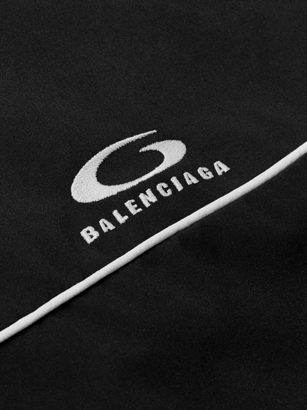 Oversized Striped Logo-Embroidered Recycled-Shell Track Jacket - CU Oversized Striped Logo-Embroidered Recycled-Shell Track Jacket - CU